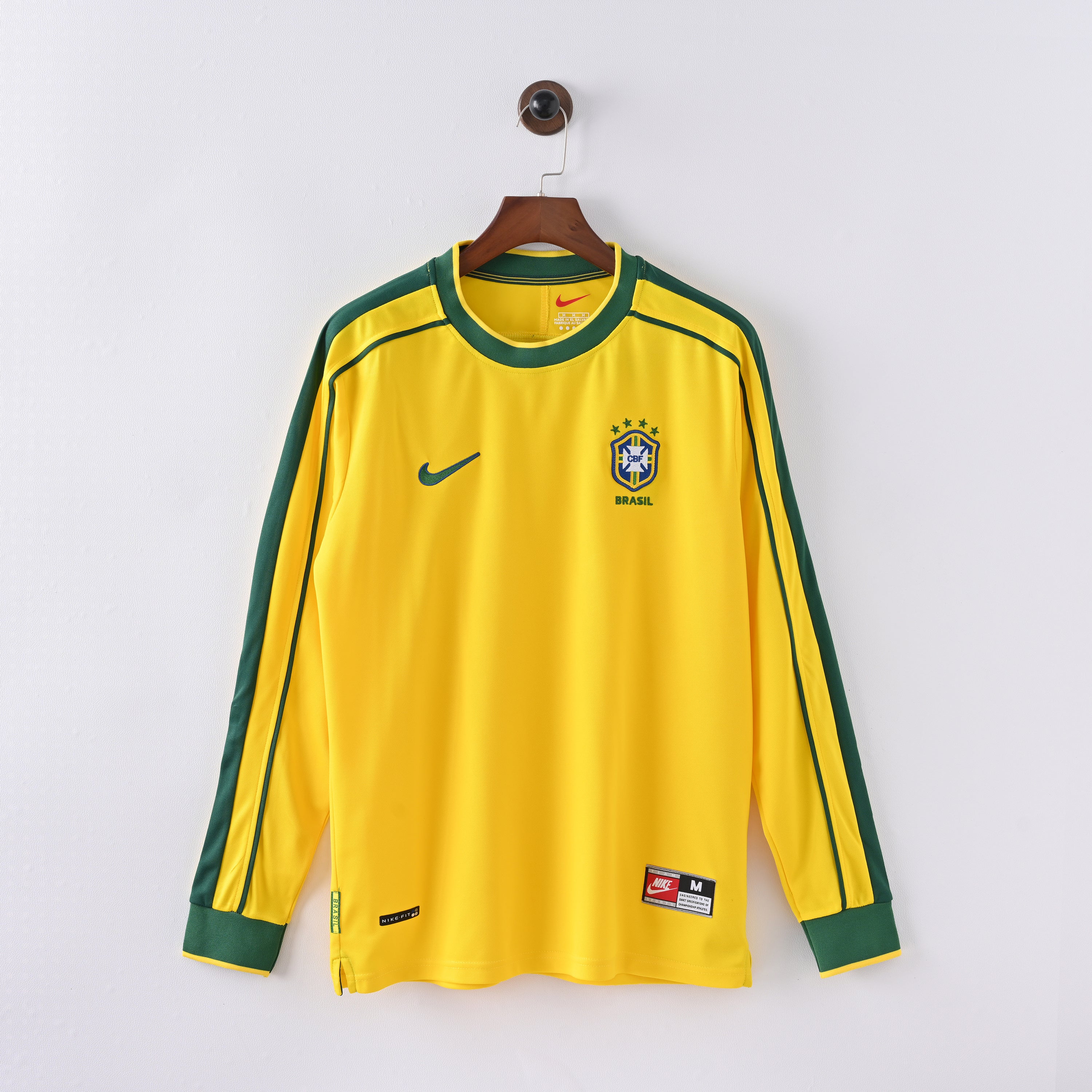 Brazil 1998 World Cup long-sleeve home football shirt